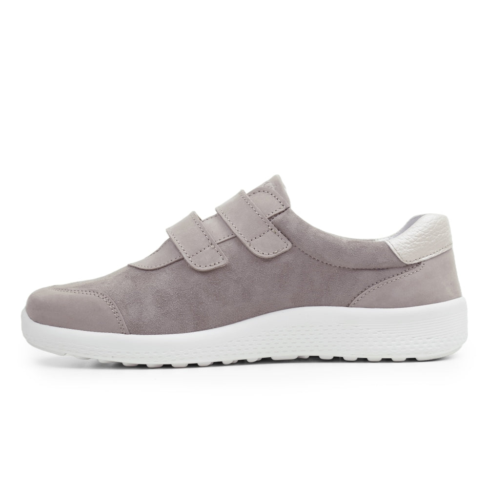 Minfot Way Sneaker Bred Stretch med Velcroband Beige