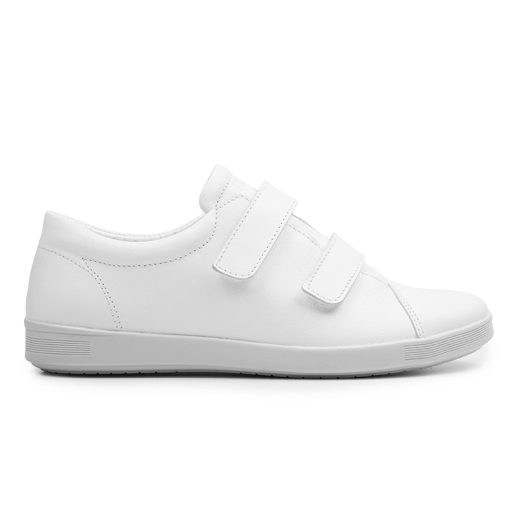 Minfot Aveny Skinn Sneaker med Velcro Hvid