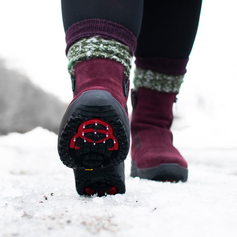 Minfot Pigsko Boden Ruskind Uld Bordeaux