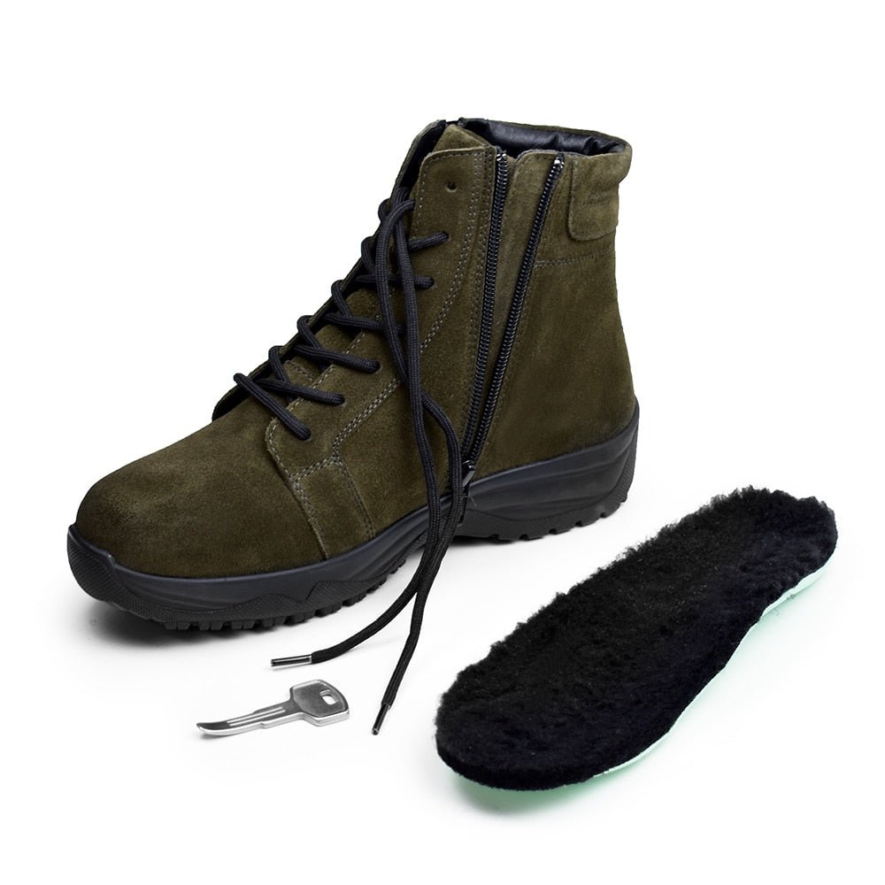 Minfot Pigsko Lima Ruskind Uld Mørkegrøn