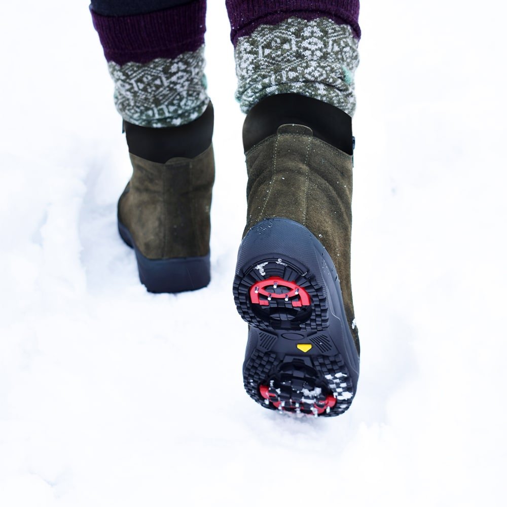 Minfot Pigsko Boden Ruskind Uld Mørkegrøn