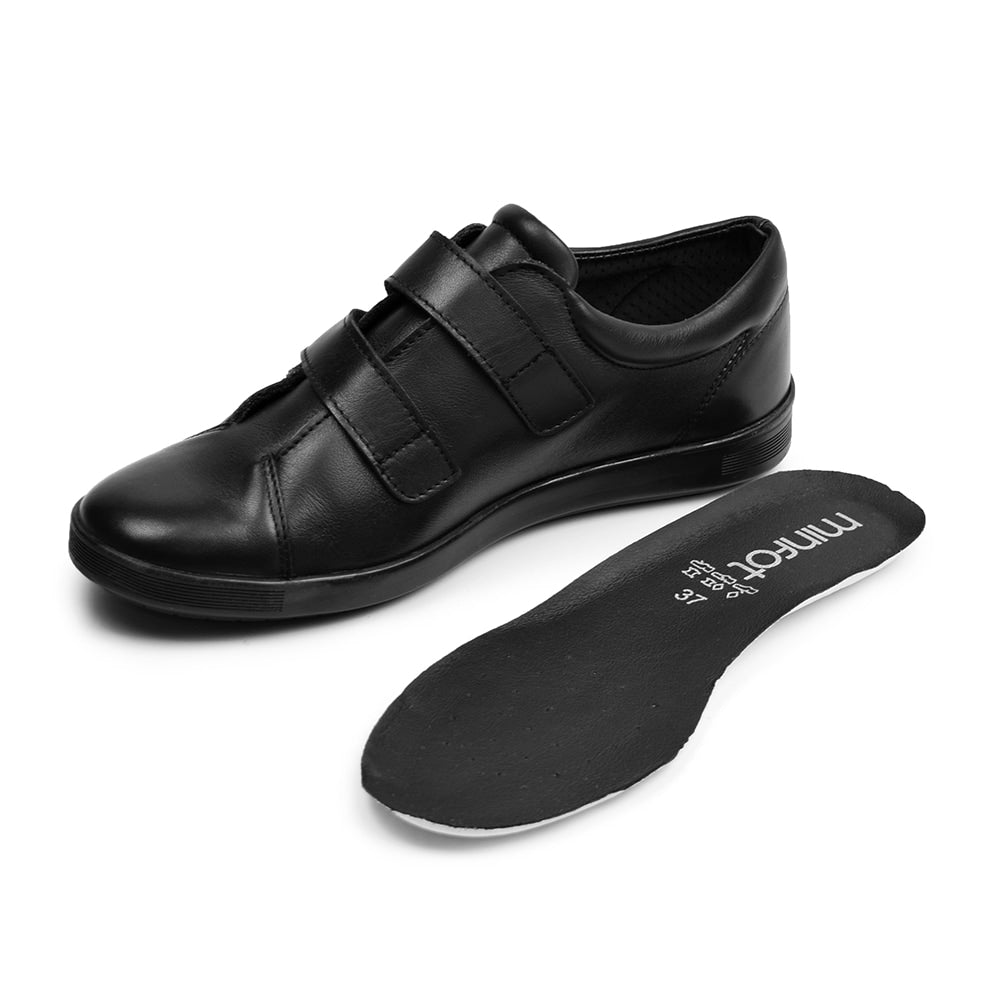 Produktbild 10 - Minfot Aveny Lædersneaker med Klettlukning Sort