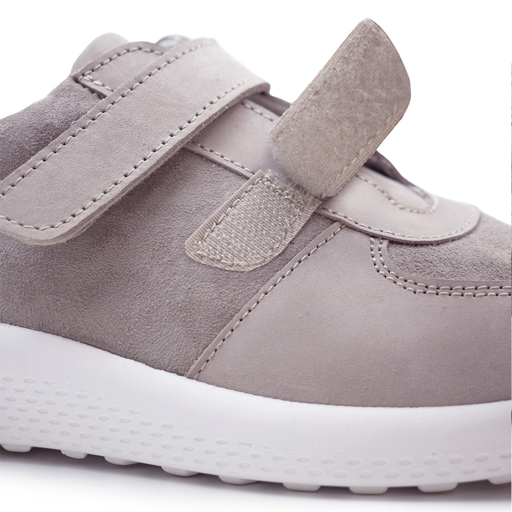 Minfot Way Sneaker Bred Stretch med Velcroband Beige