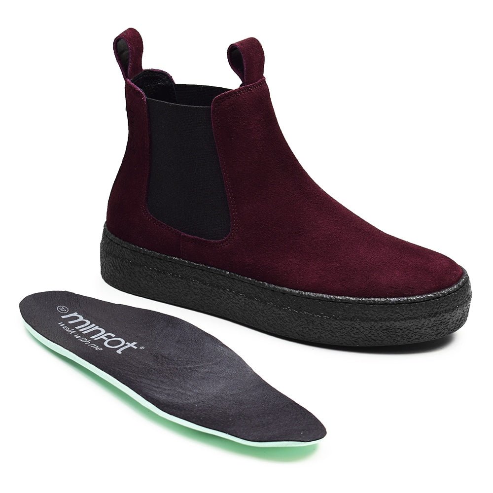 Produktbild 8 - Minfot Chelsea Boots Visby Mocka Bordeaux
