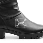 Minfot Noa Boots med Zip Stretch Læder Sort