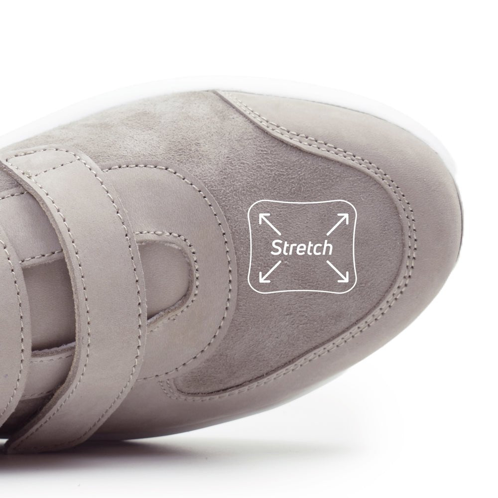 Produktbild 4 - Minfot Way Sneaker Bred Stretch med Velcroband Beige