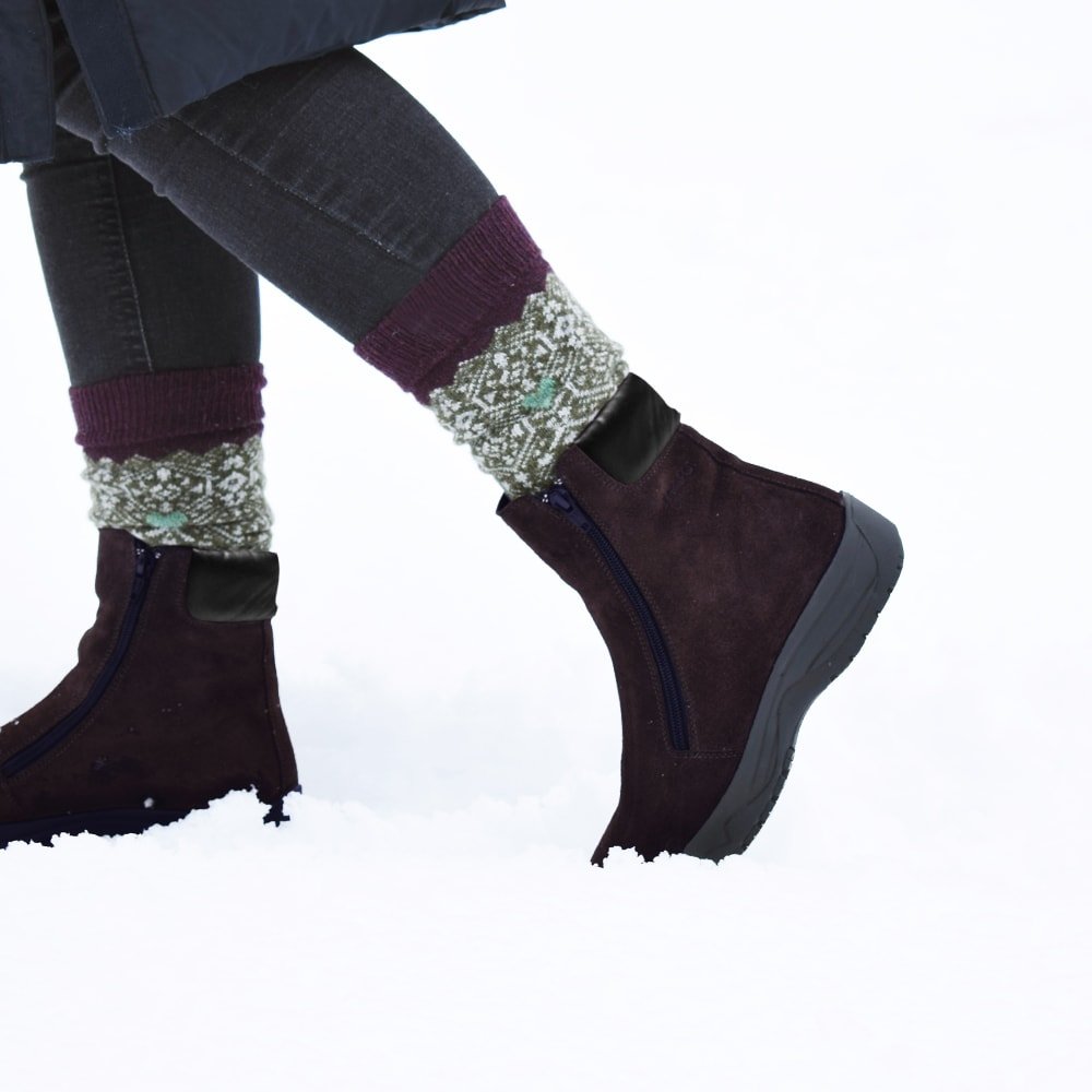 Minfot Pigsko Boden Ruskind Uld Brun