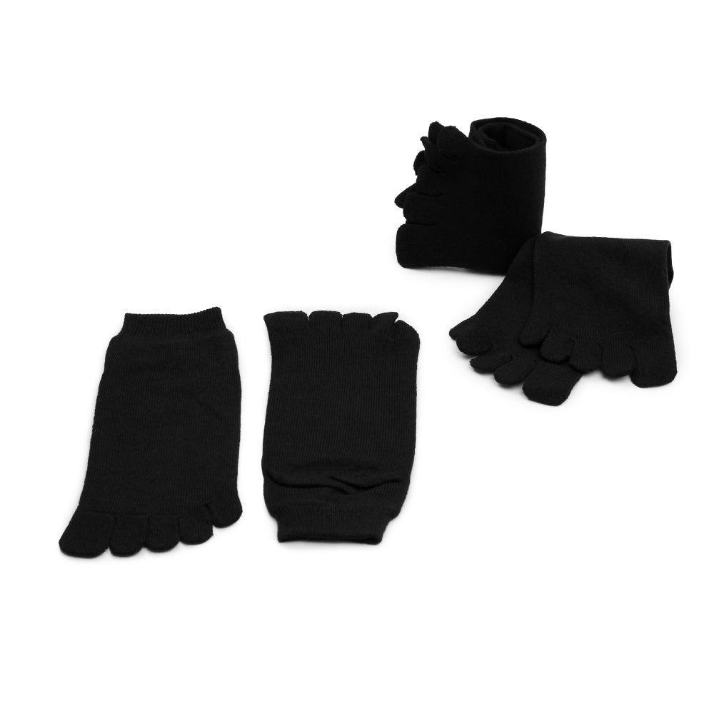 Minfot Tåstrømper bomuld Sort Mix 3-pack