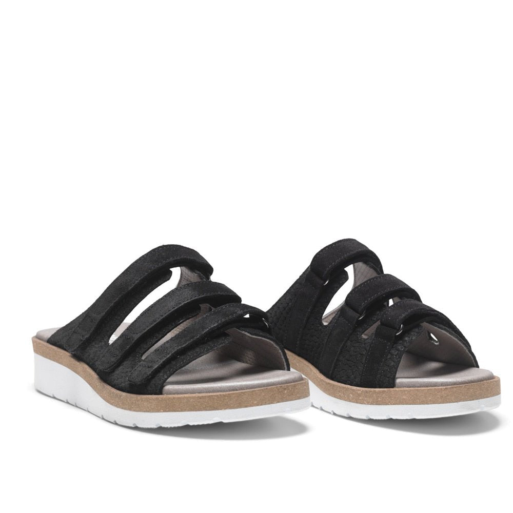 Produktbild 3 - New Feet Kirsten Breda Sandaler med Klettlukning, Dame, Sort