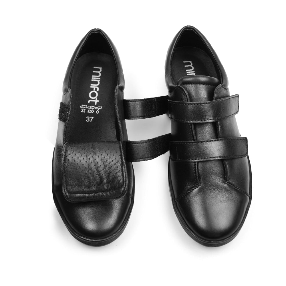 Produktbild 9 - Minfot Aveny Lædersneaker med Klettlukning Sort