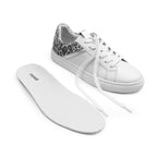 Minfot Comfort Sneakers Dame Skinn Leopard Hvid