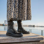 New Feet Annie Boots Snøring Lynlås Sort