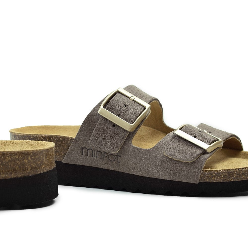 Minfot Sandaler Blød Bio Moa Ruskind Grå