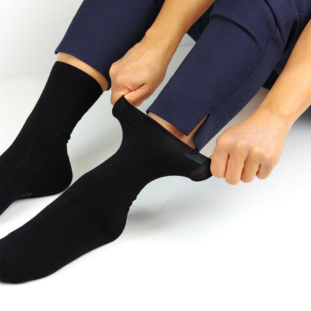 Produktbild 3 - sockar-med-los-resar-minfot-terry-svarta