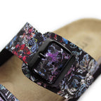 Minfot Sandaler Blød Bio Tropical Flowers Sort