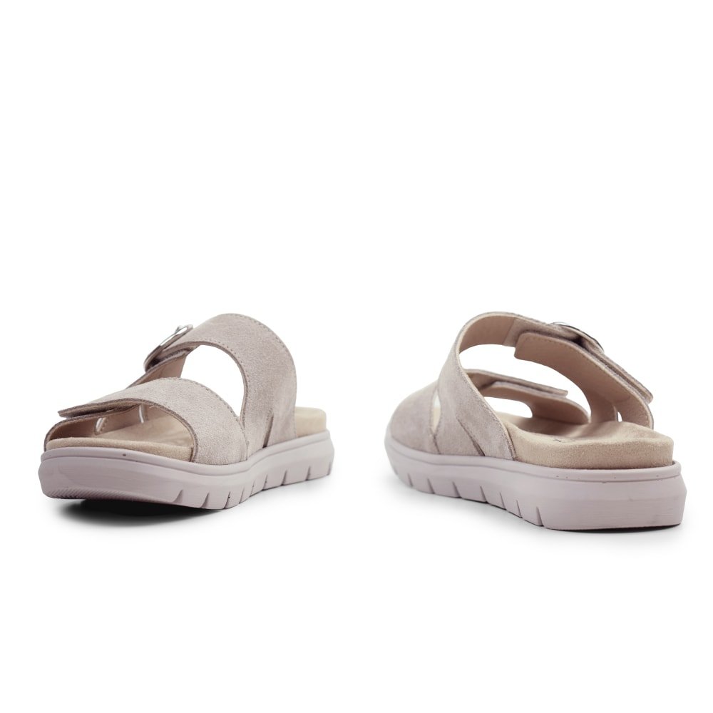 Minfot Abby Sandaler Dame Velcro Taupe