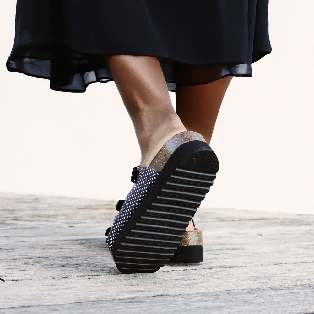 Minfot Dots Sandaler Dame Blød Bio Sort