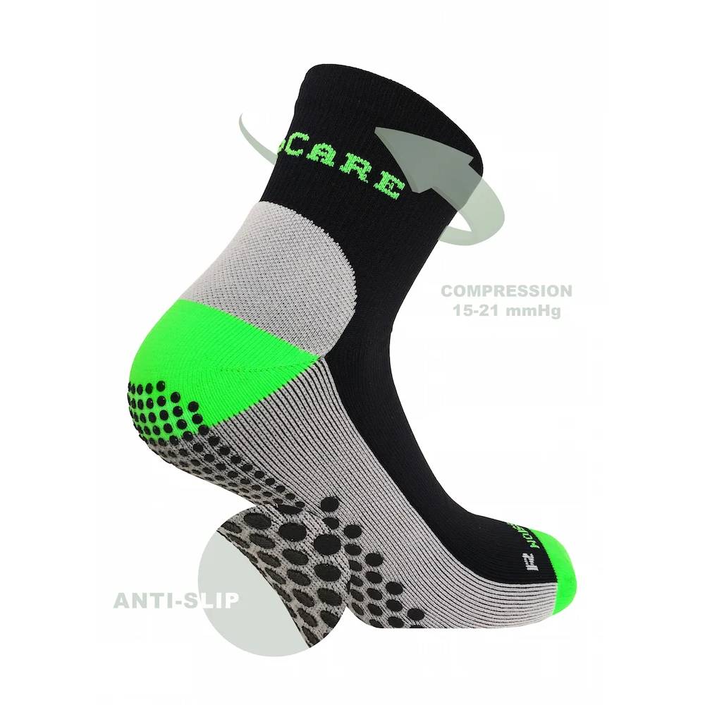 SupCare Kompressionsstrømper Antiskrid Sort Grøn