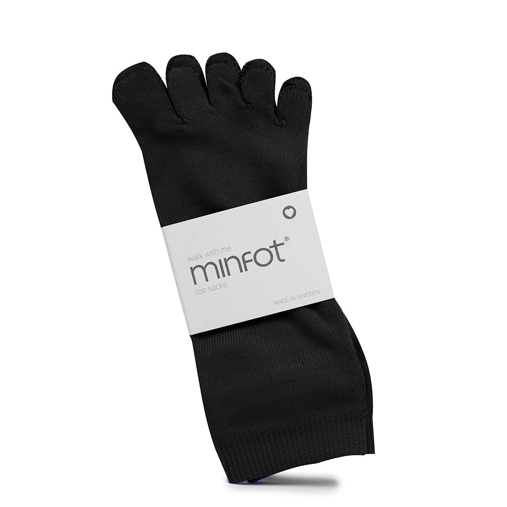 Minfot Tåstrømper Sport Sort 1-pak