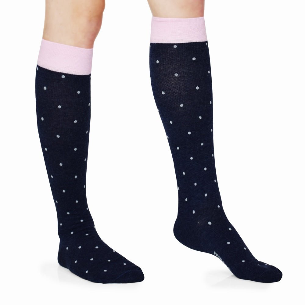 Minfot Støttestrømper bomuld Eco Dot Grey 1-pak