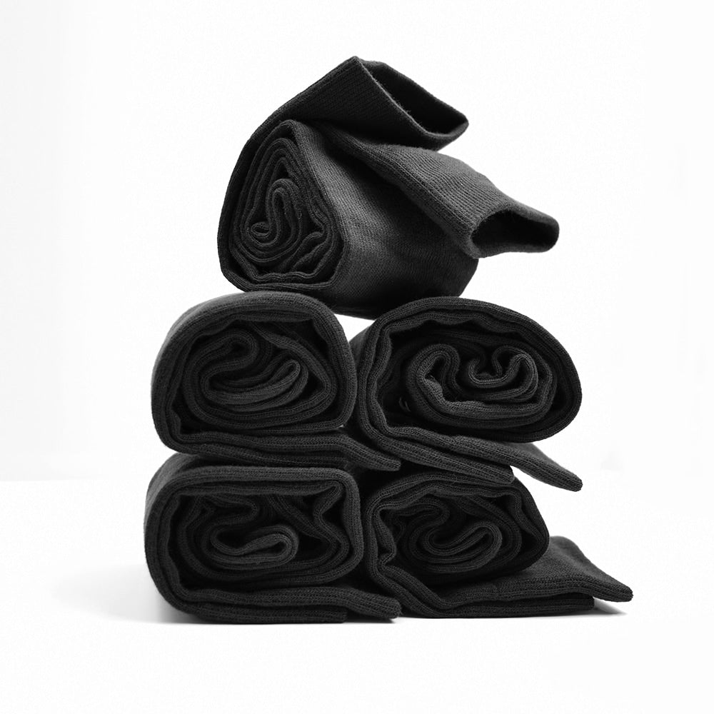 Minfot Støttestrømper Bomuld Eco Sort 5-pak