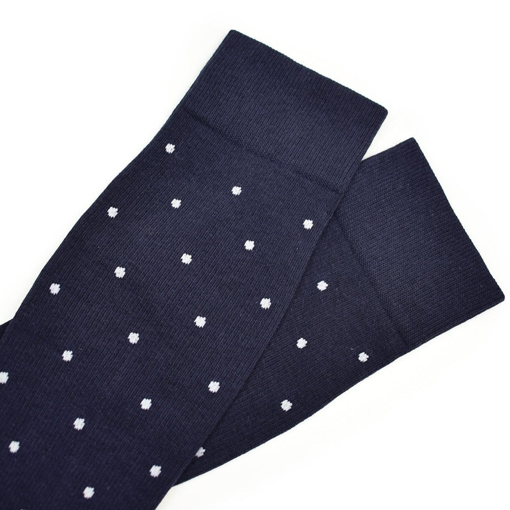 Minfot Støttestrømper Bambus Prikket Navy 1-pak