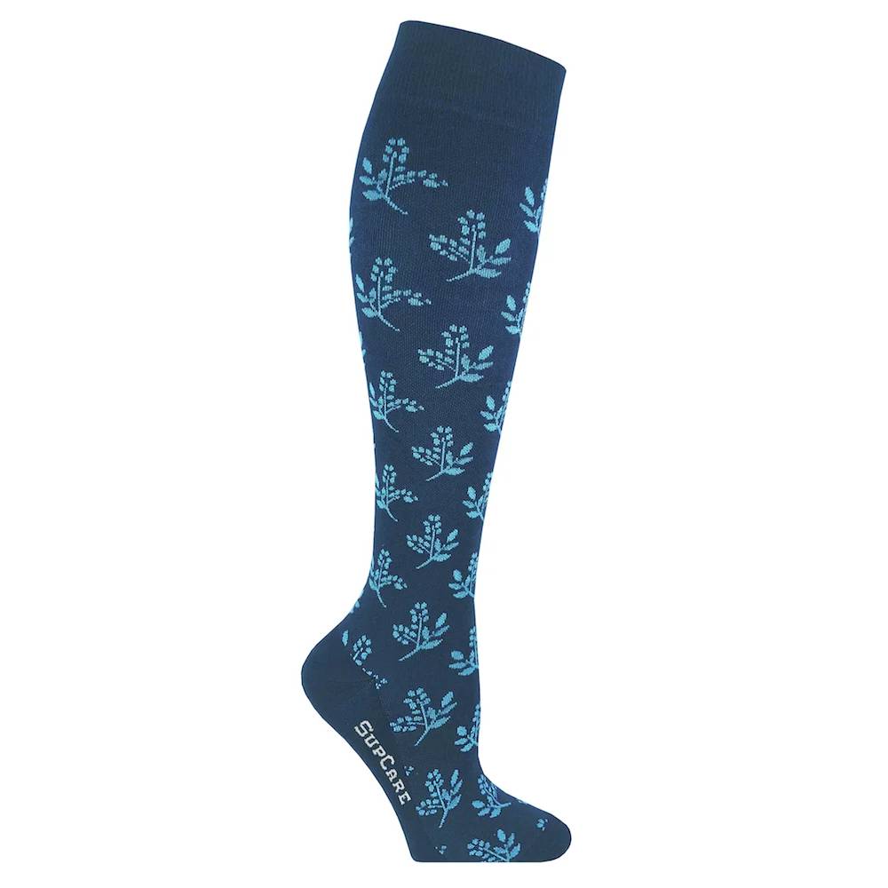 SupCare Stödstrumpor Blue Flower