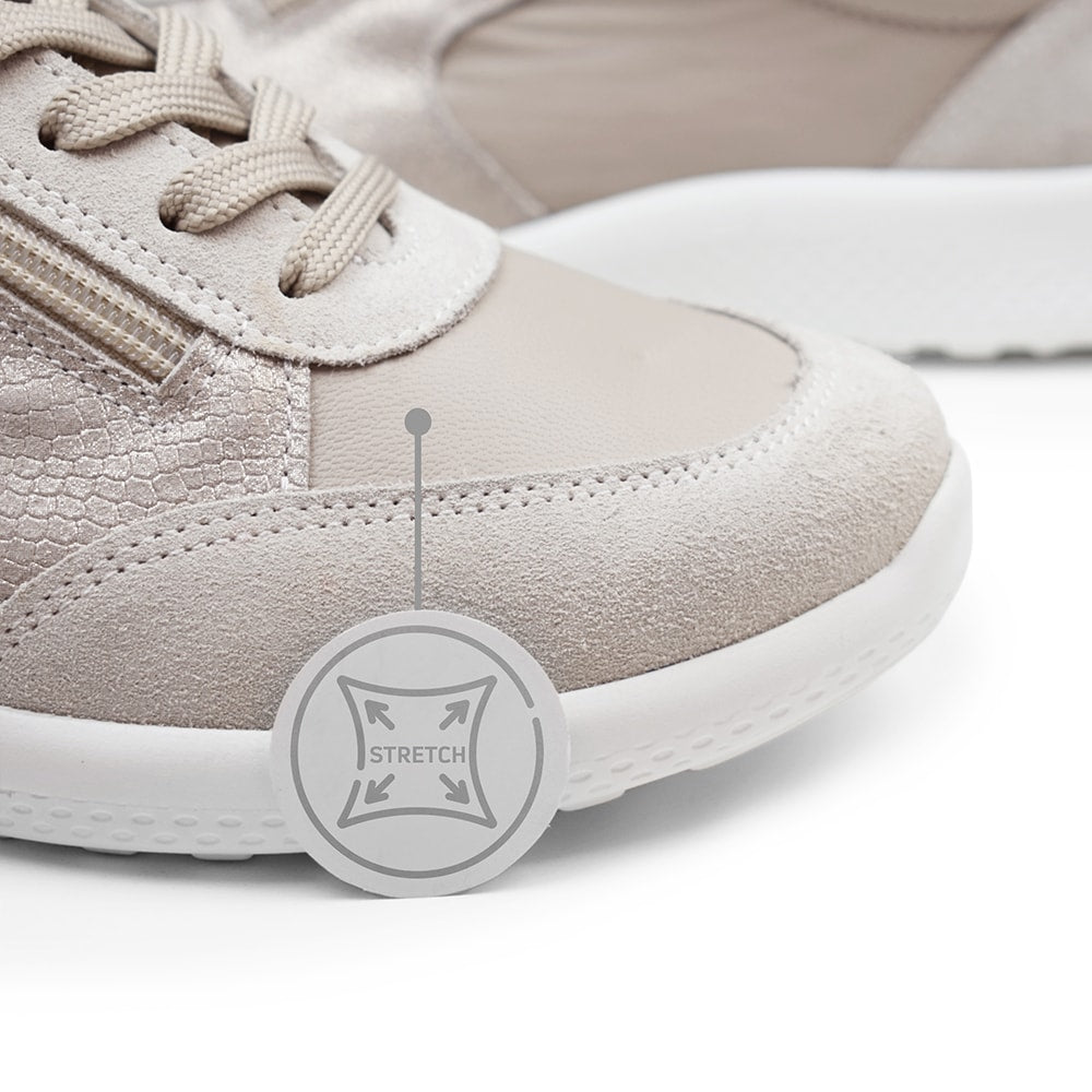 Produktbild 11 - Minfot Way Sneaker Bred Stretch Zip Beige