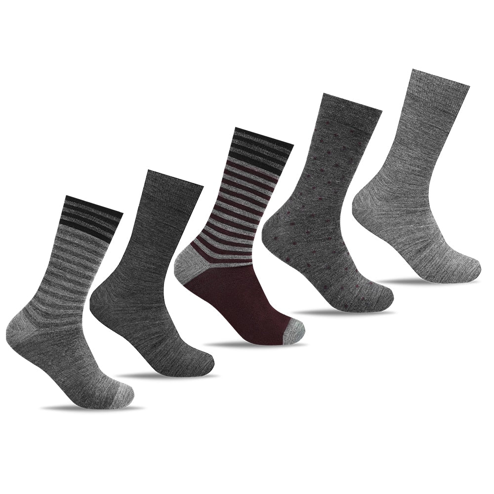 Minfot Strumpor Merinoull Randig Bordo Mix 5-pack