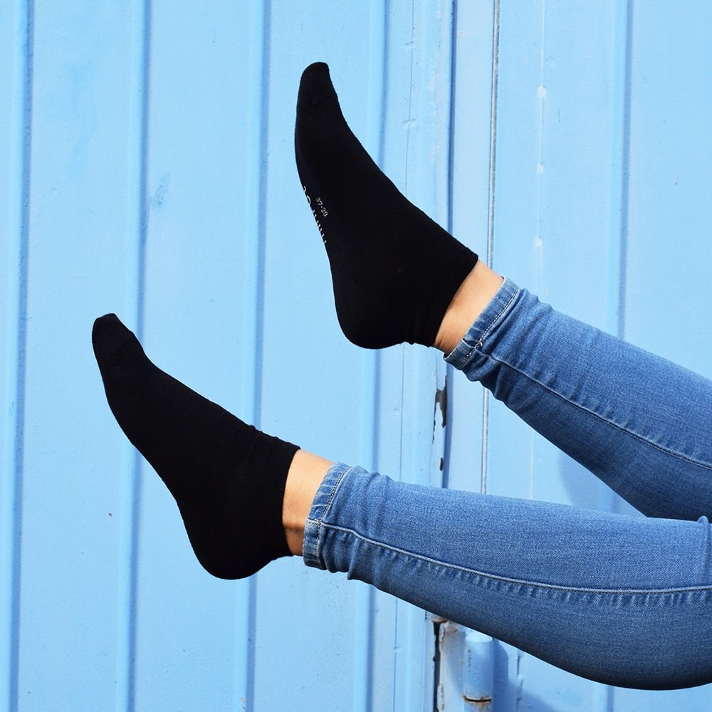 Produktbild 2 - Minfot Bomuldsstrømper Sneaker Sensitive Sort 5-pak