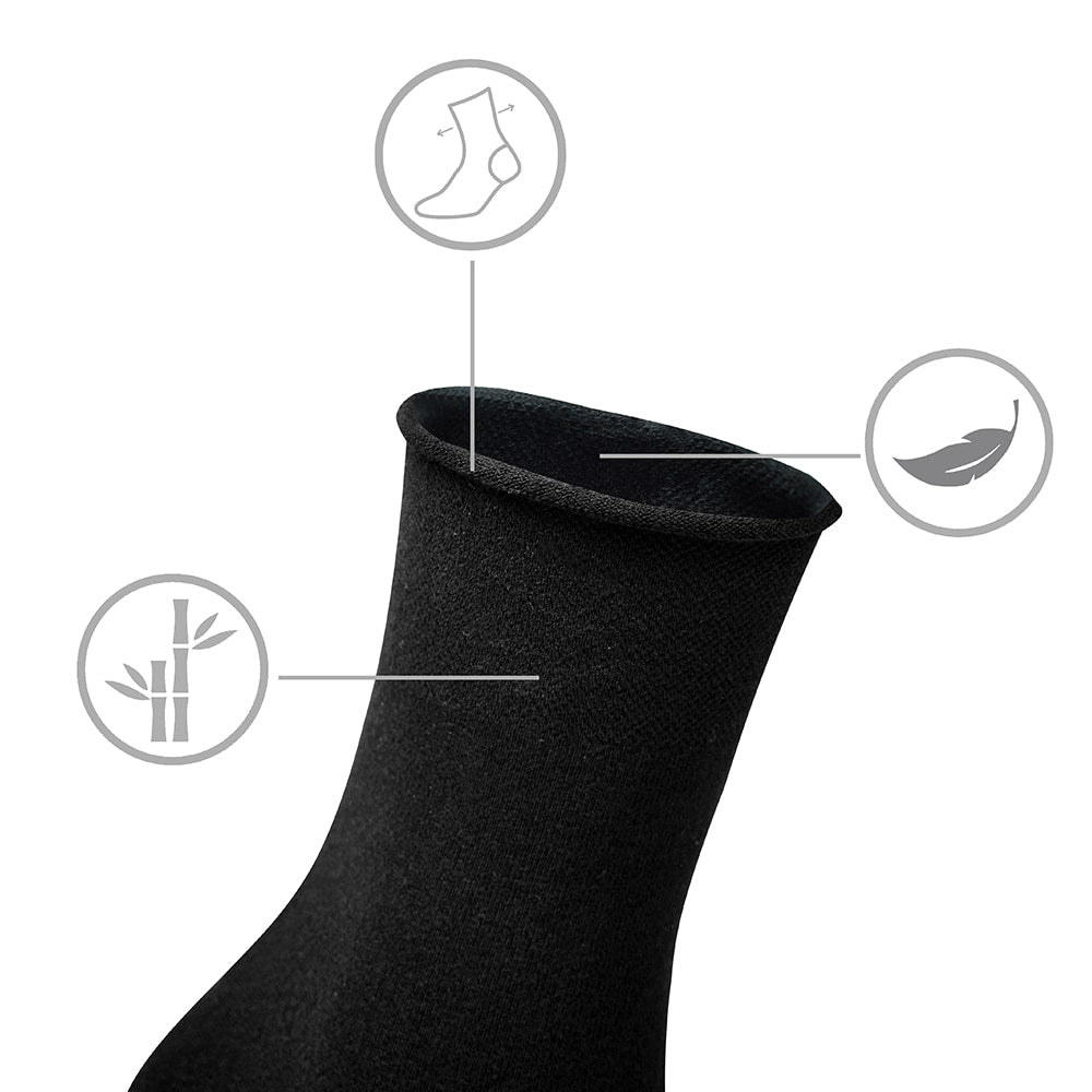 Produktbild 3 - Minfot Sensitive Bambu Strumpor Svart 5-pack