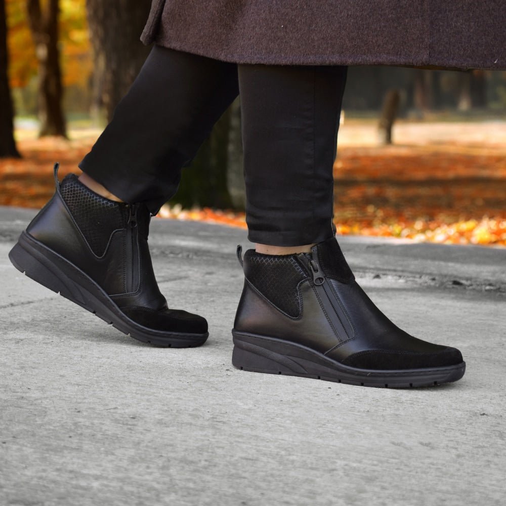 Minfot Hilma Boots med Lynlås TEX-membran Sort