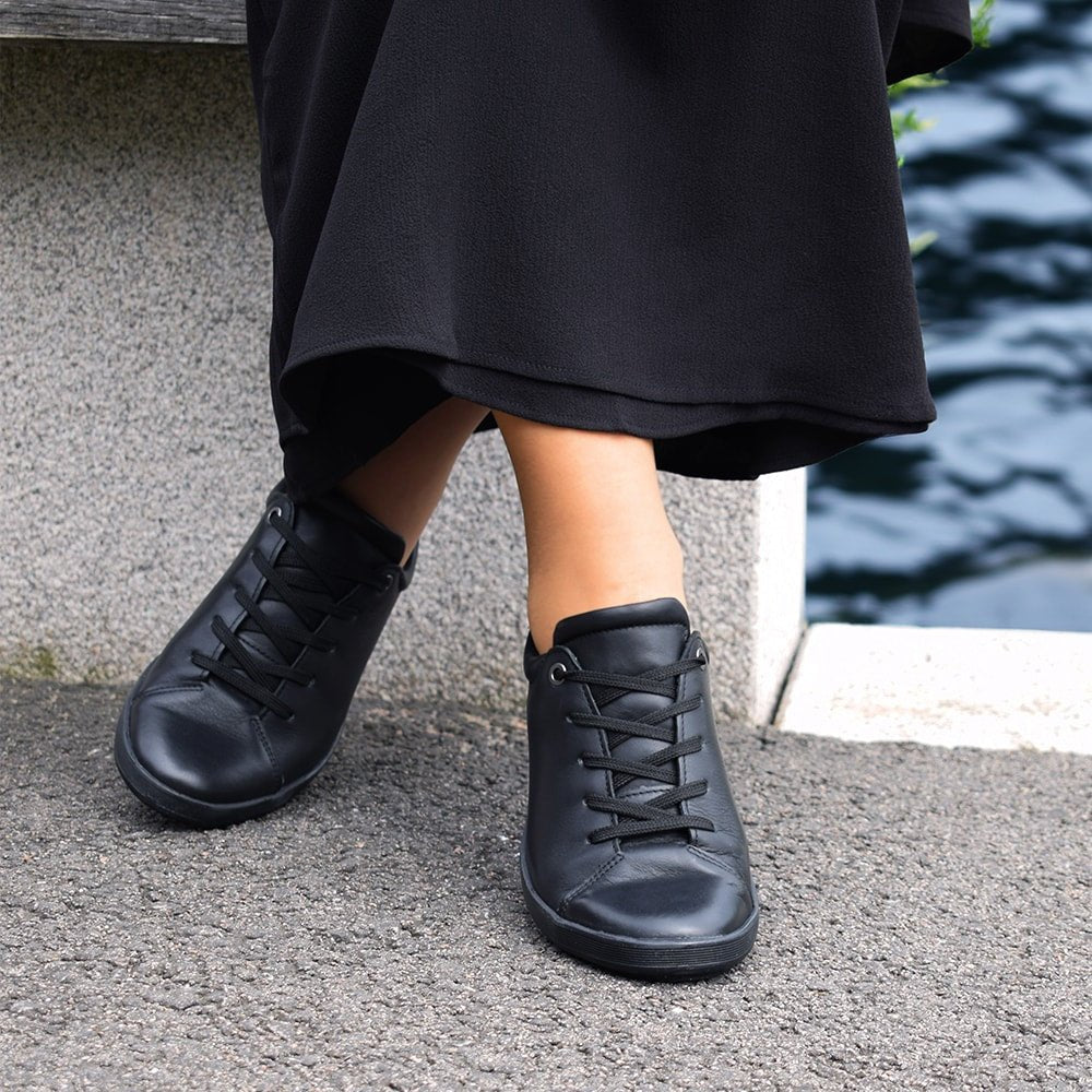 Minfot Aveny Sneaker Dame Læder Sort