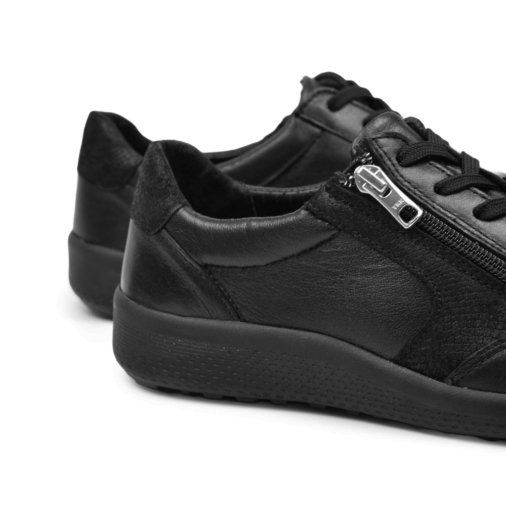 Produktbild 10 - Minfot Way Sneaker Bred Stretch Zip Svart