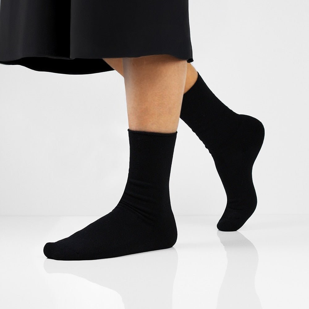 Minfot Sensitive Bambusstrømper Terry Frotté Sort 1-pak