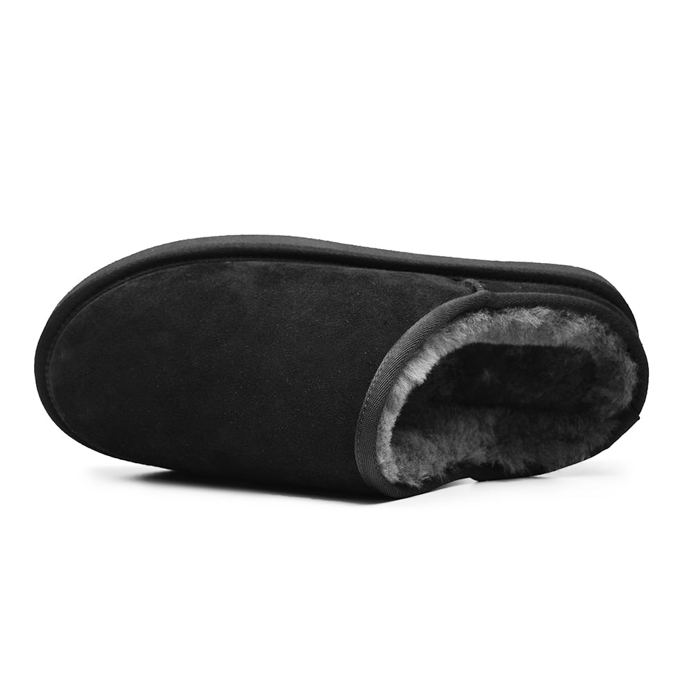 Minfot Hjemmesko Fåreskind Vejle med sål Sort