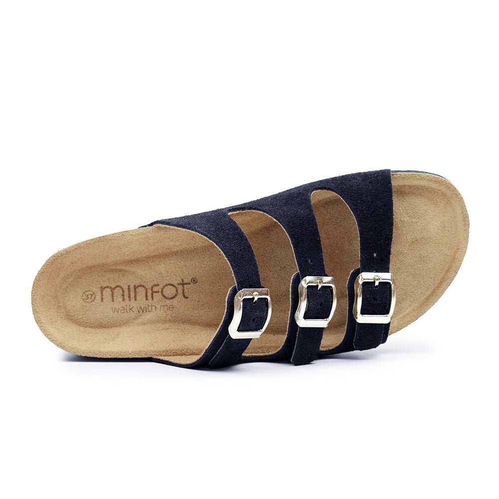 Minfot Sandal Blød Bio Sort Ruskind