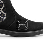 Minfot Bou Chelsea Boots med zip Stretch Nubuck Sort Leopard