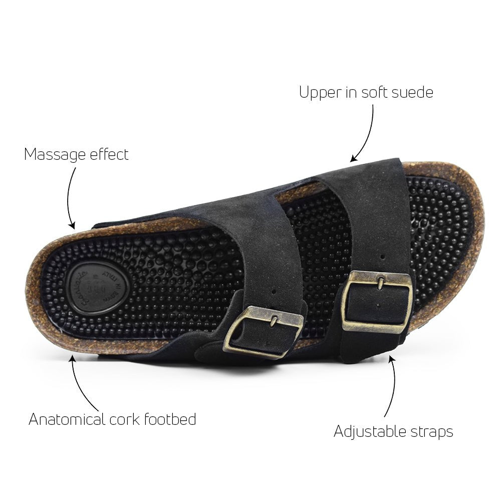 Minfot Massage Sandaler Bio Ruskind Sort
