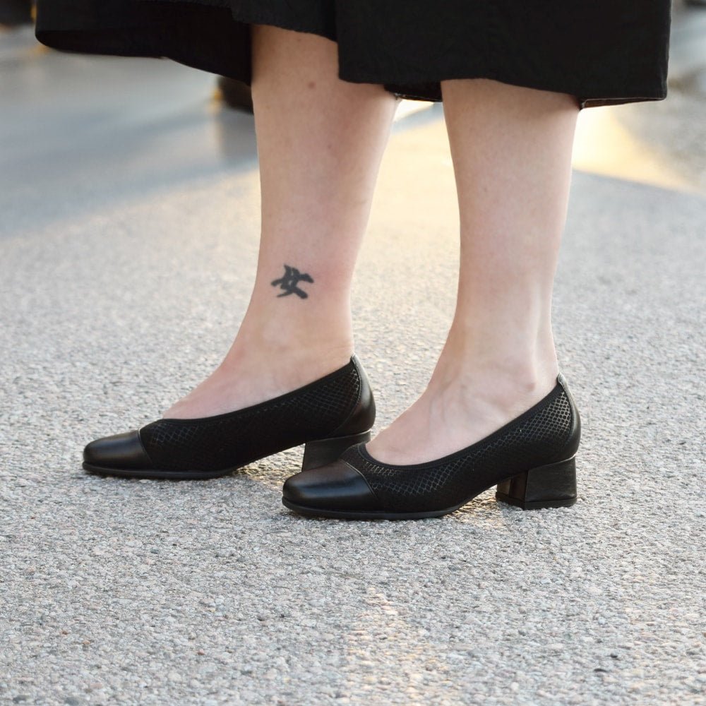 Minfot Irma Damesko med hæl Stretch Sort