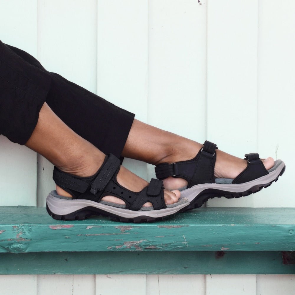 Minfot Sandhamn Sandaler Dame Nubuck Black