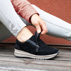 Minfot Cloe Sneaker Dame Lynlås Ruskind Sort