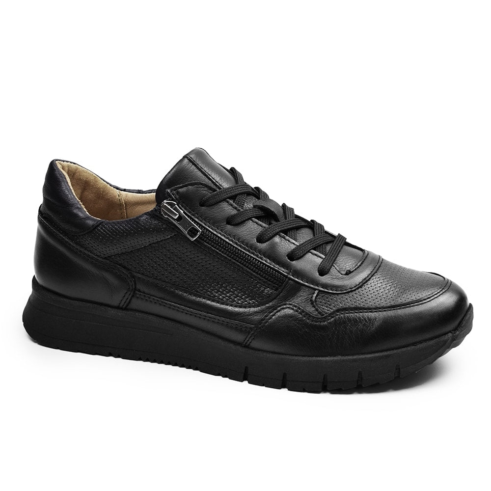 Minfot Max Comfort Sneakers Zip Skinn Sort