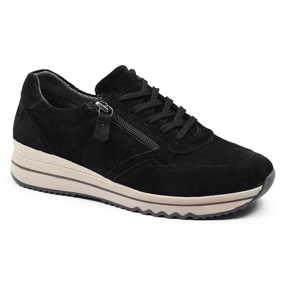 Minfot Cloe Sneaker med lynlås, mokka, sort.