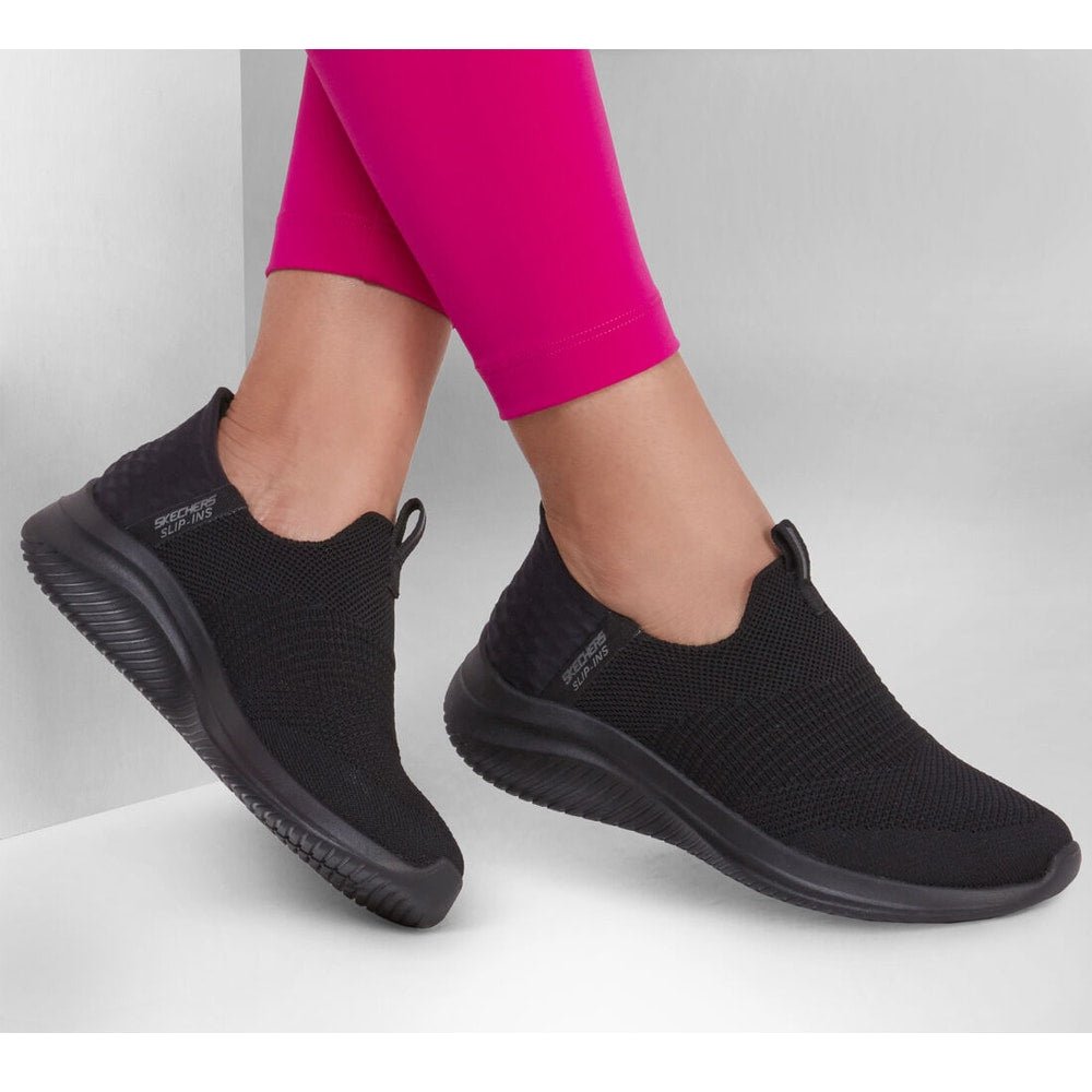 Skechers Womens Ultra Flex 3.0 Slip-Ins Total Black