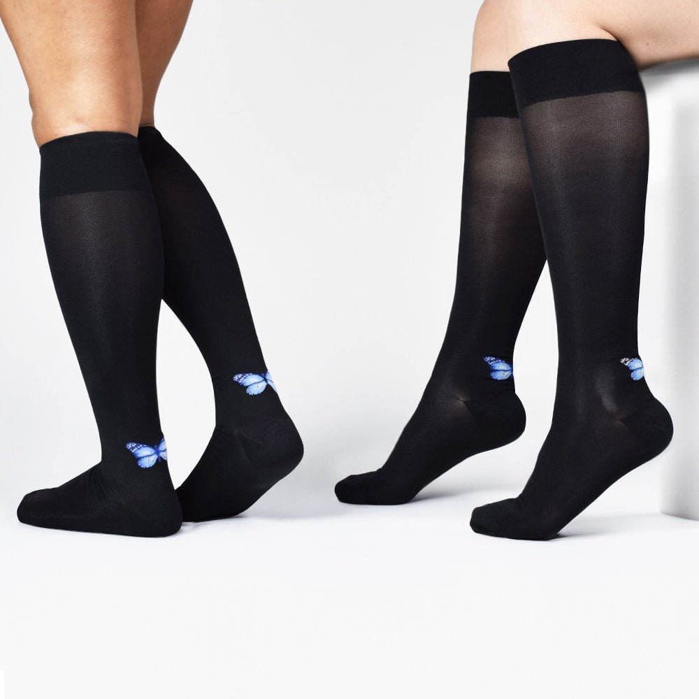 Produktbild 3 - Minfot Nylon Støttestrømper Butterfly Sort