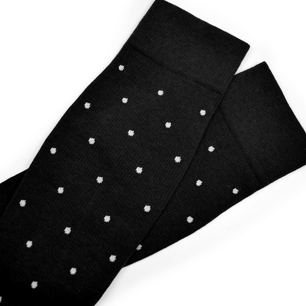 Minfot Støttestrømper Bambus Prikket Sort 1-pak
