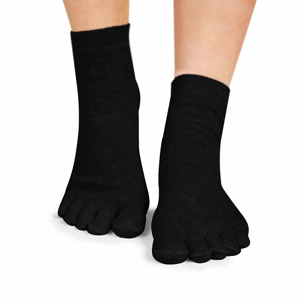 Minfot Tåstrømper bomuld sort 1-pak