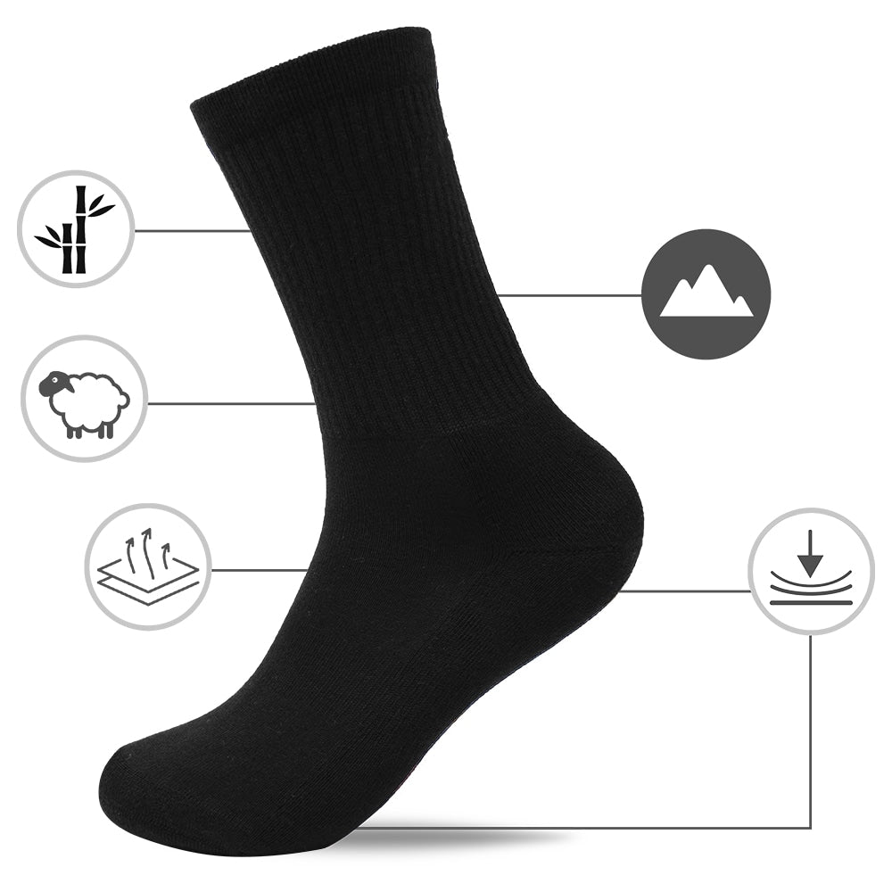 Minfot Vandrestrømper Bambus Merinould Sort 1-pak