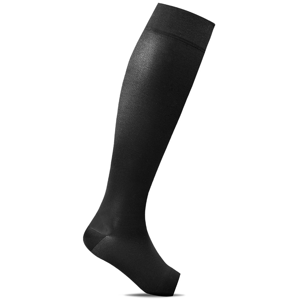 Minfot Tynde Støttestrømper Everyday Åben Tå Sort 1-pak